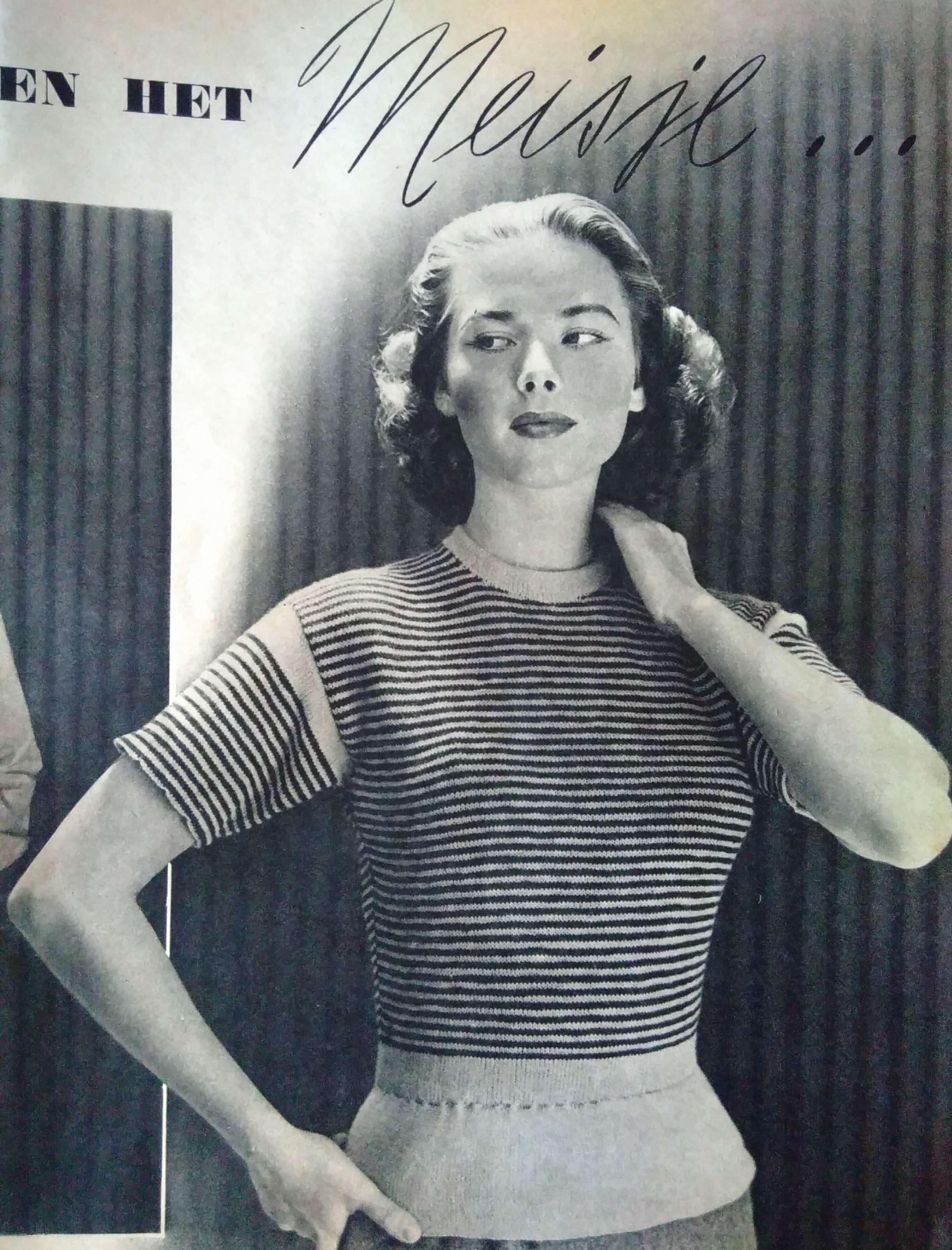 De Breistaat vintage breien Margriet Breishow 1953 streepjes
