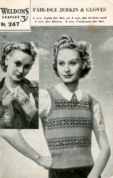 Fair Isle Jerkin, Vintage Knitting Lady, Excelana