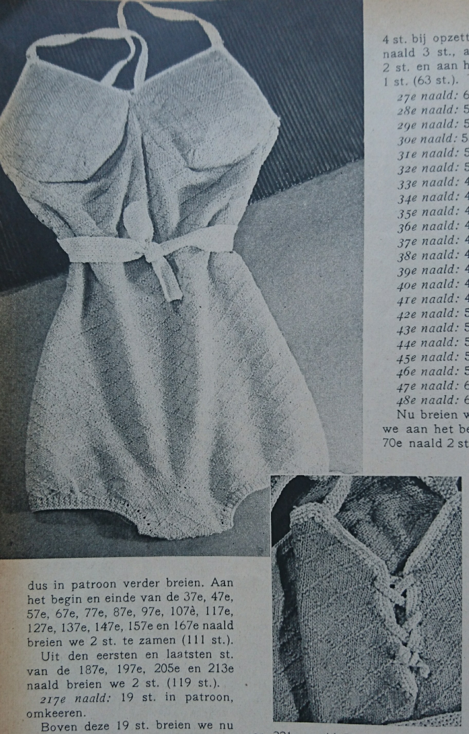 Foto van een patroon voor een gebreid damesbadpak uit Libelle no. 11, 1941