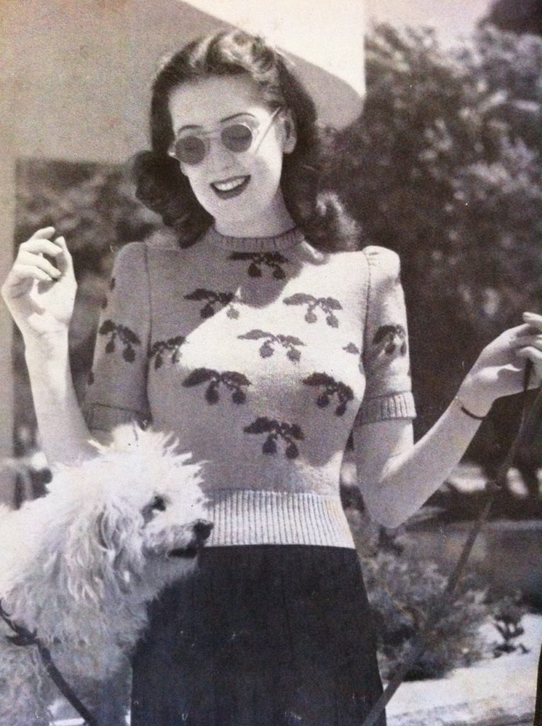 Vintage Novelty Sweater Rockabilly - Sun-Glo Knitting Cherry On Top Jumper