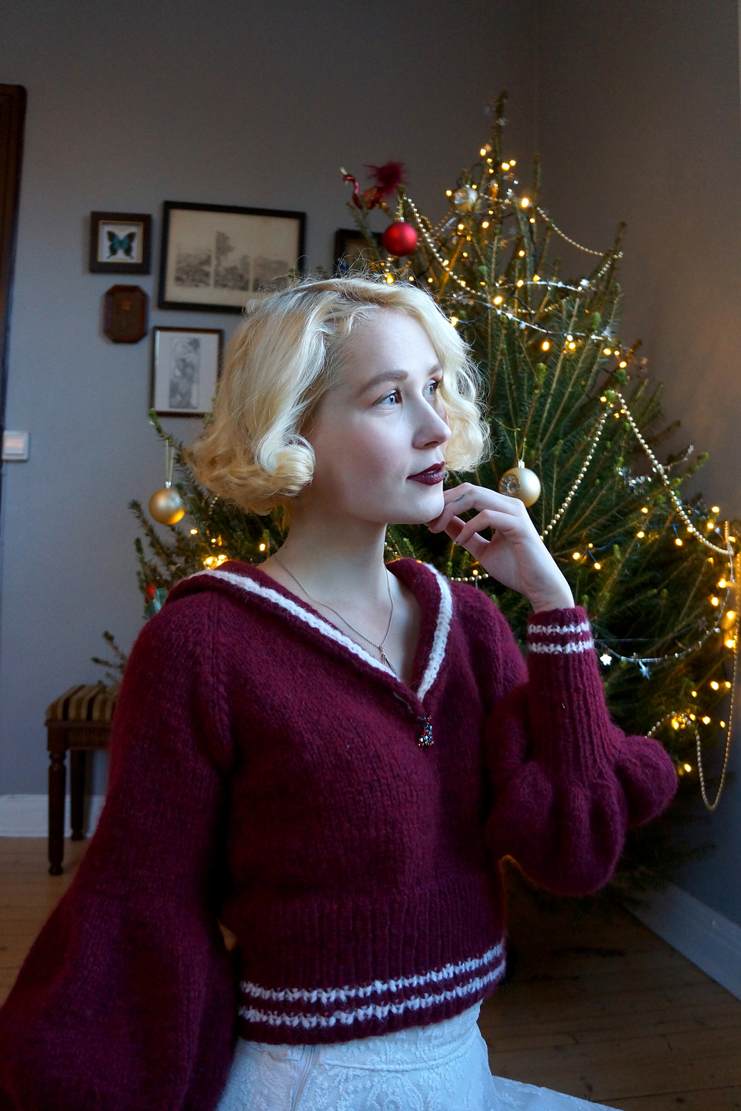 De Breistaat vintage breien Helene Arnesen FabelVintage Olive Oyl Jumper kersttrui christmas sweater