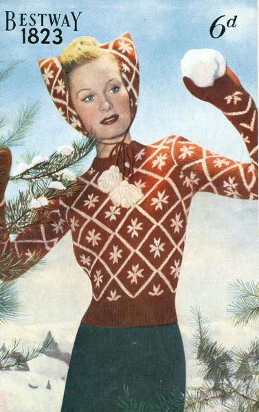 De Breistaat breien Vintage Novelty Sweater Christmas Kerstmis Bestway 1823